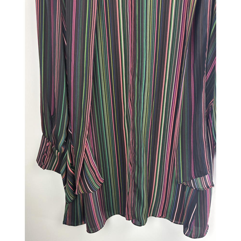 NWT City Chic Illusion LS Stripe Shift Mini Dress / Tunic Top Tie Plus Size 18 - Picture 5 of 14